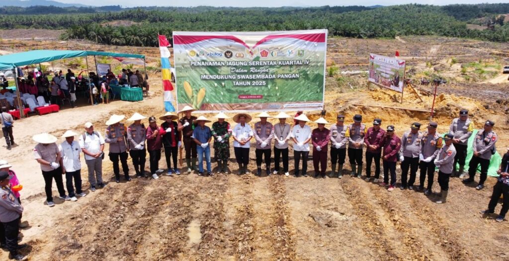 Dukung Swasembada Pangan Nasional, Holding Perkebunan Nusantara Melalui PTPN IV Regional V dan Polres Sanggau Gelar Penanaman Jagung Kuartal IV Serentak di Kembayan