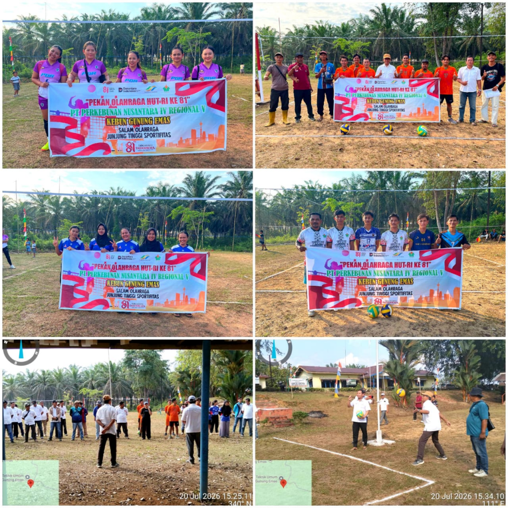 Semarak HUT ke-81 Kemerdekaan RI PTPN Group, PTPN IV Regional V Kebun Gunung Emas Gelar Turnamen Bola Voli
